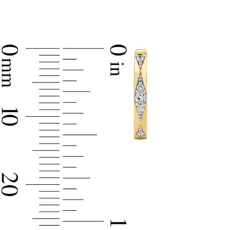 18K Gold Plated 1/8 CT. T.W. Lab-Grown Diamond Geo Huggies