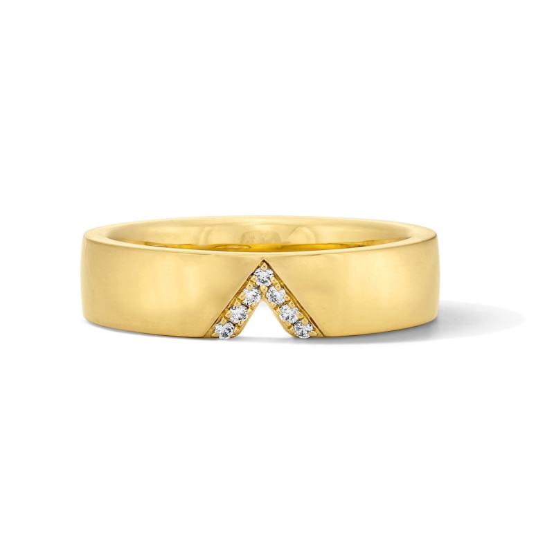 14K Gold Plated 1/20 CT. T.W. Lab-Grown Diamond Triangle Cut-Out Band