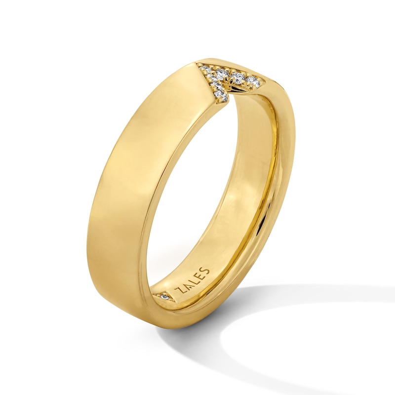 14K Gold Plated 1/20 CT. T.W. Lab-Grown Diamond Triangle Cut-Out Band