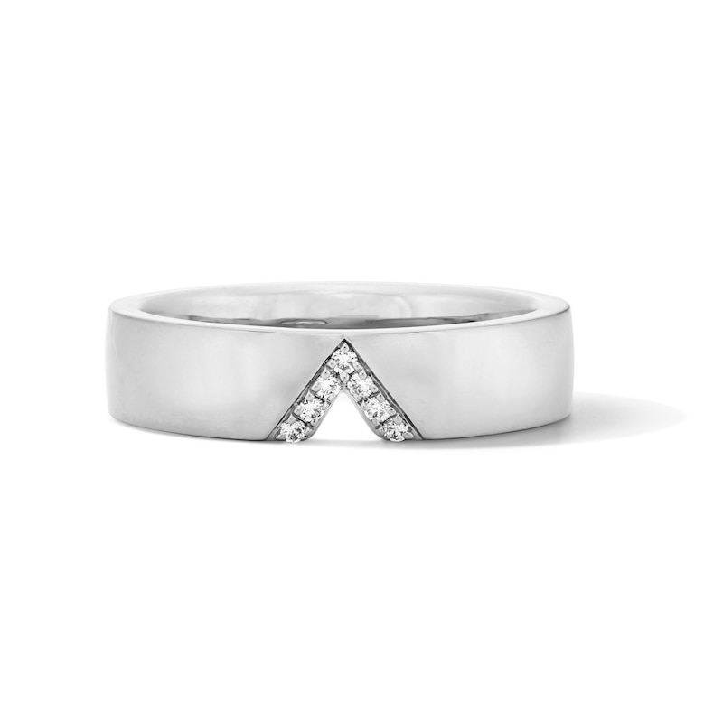 Sterling Silver 1/20 CT. T.W. Triangle Cut-Out Band - Size 7
