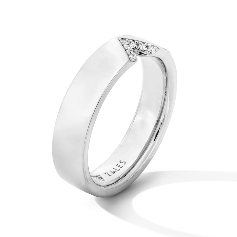 Sterling Silver 1/20 CT. T.W. Triangle Cut-Out Band - Size 7