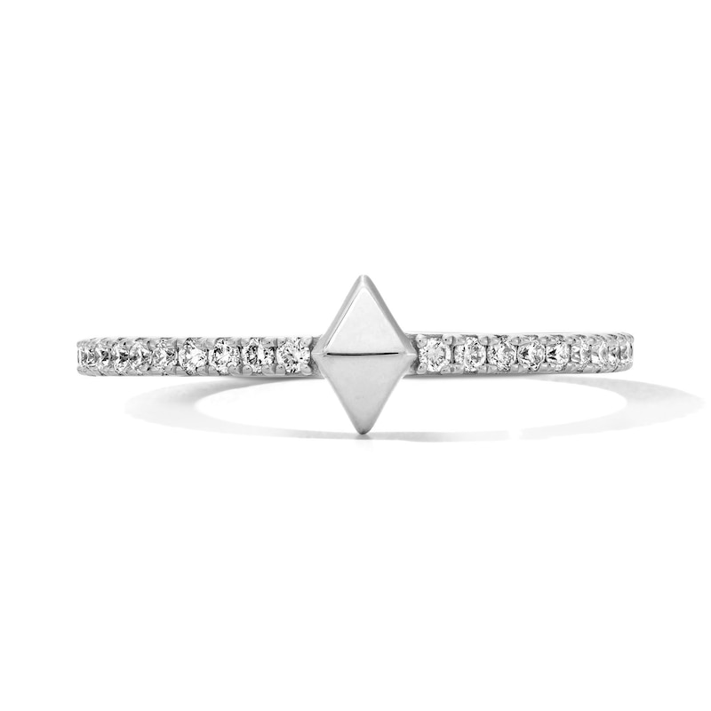 Sterling Silver 1/5 CT. T.W. Lab-Grown Diamond Geometric Ring - Size 7