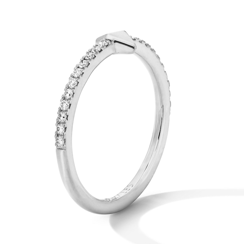 Sterling Silver 1/5 CT. T.W. Lab-Grown Diamond Geometric Ring - Size 7