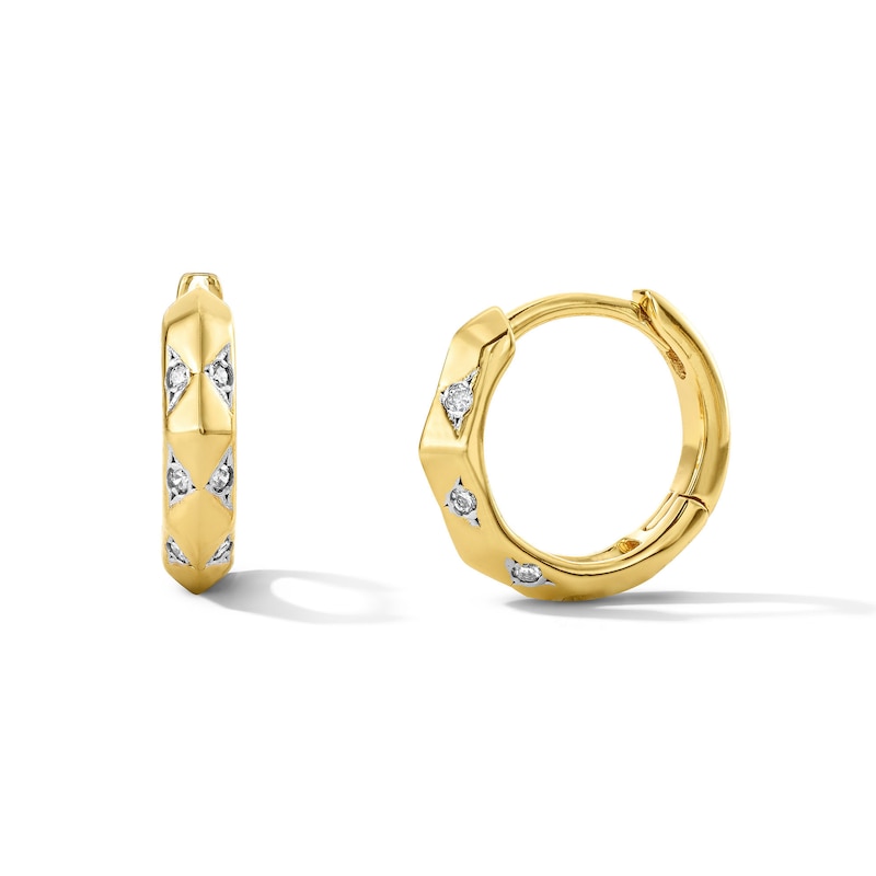 18K Gold Plated 1/15 CT. T.W. Lab-Grown Diamond Geo Huggies