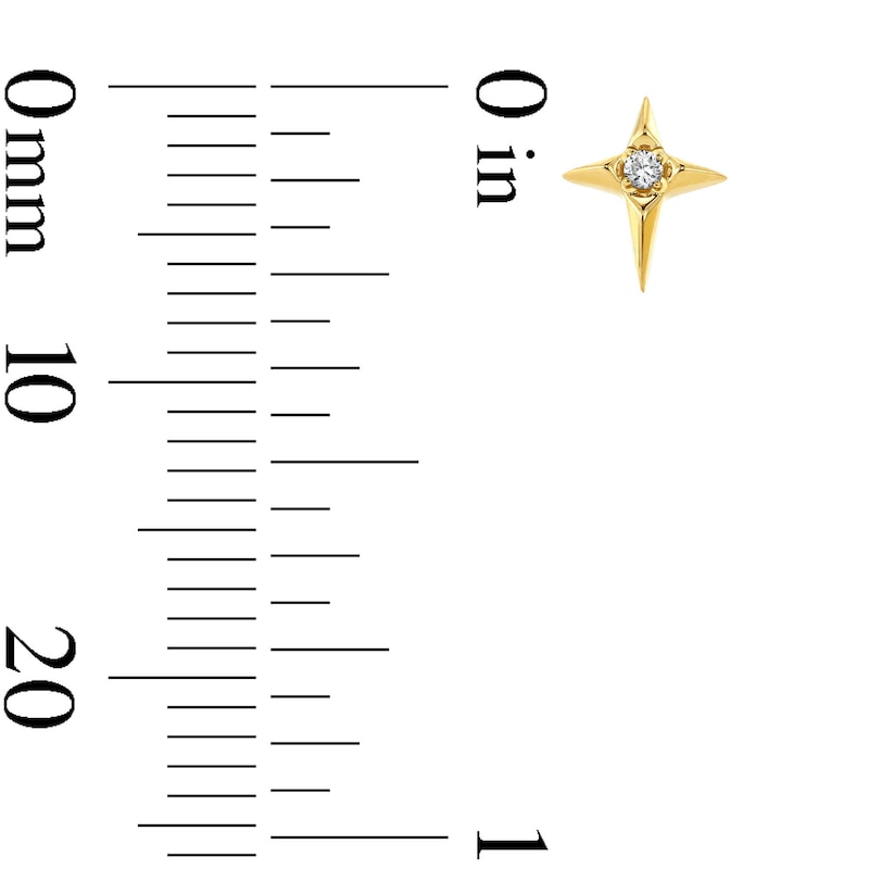 10K Solid Gold Lab-Grown Diamond Accent Star Studs