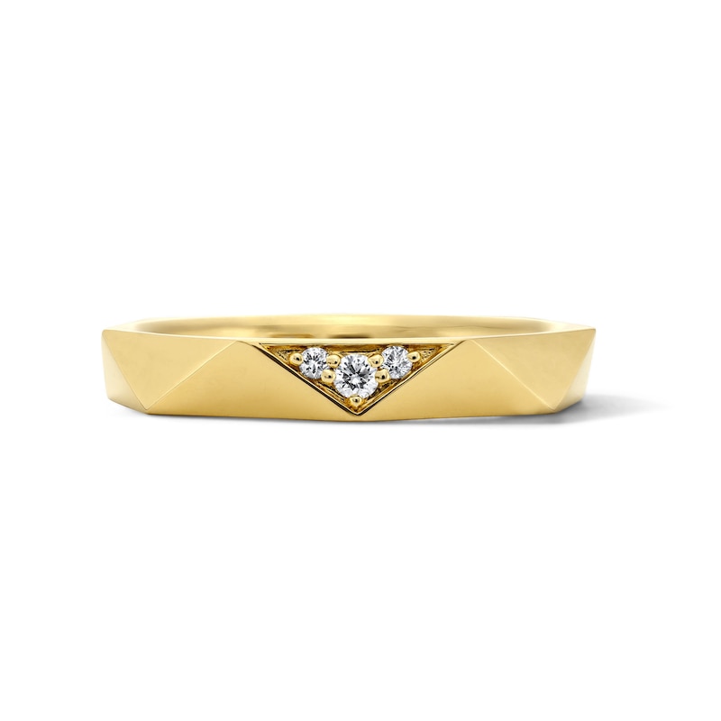 14K Gold Plated 1/20 CT. T.W. Lab-Grown Diamond Triangle Ring - Size 7