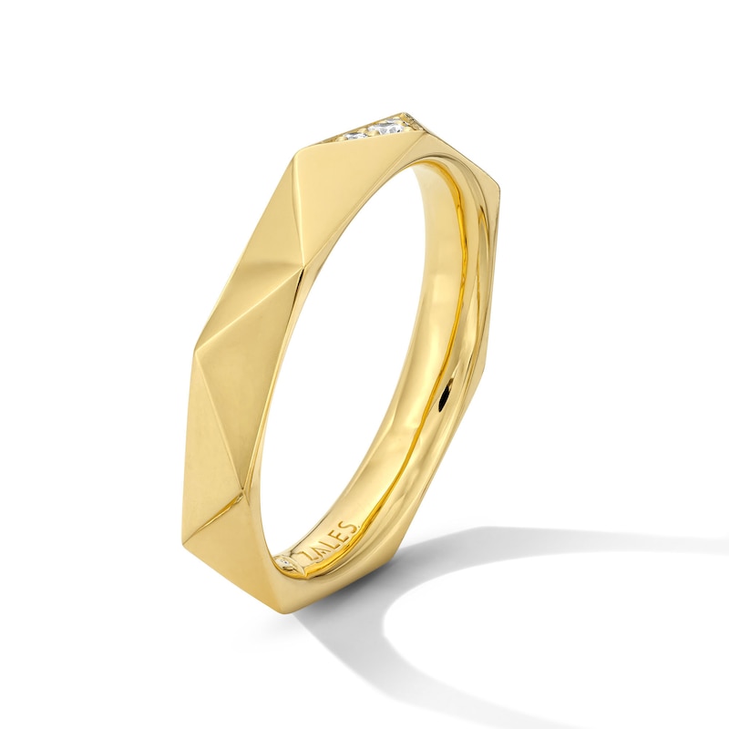 14K Gold Plated 1/20 CT. T.W. Lab-Grown Diamond Triangle Ring - Size 7