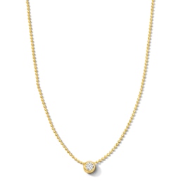 18K Gold Plated 1/10 CT. T.W. Lab-Grown Diamond Bezel Pendant - 18"