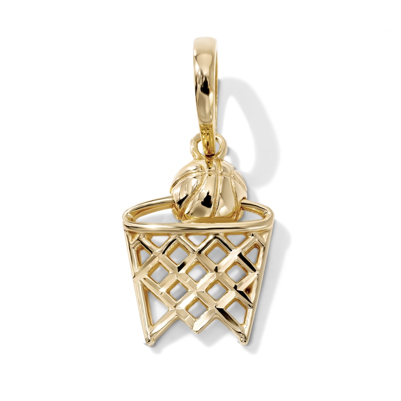 14K Gold-Plated Basketball Hoop Charm