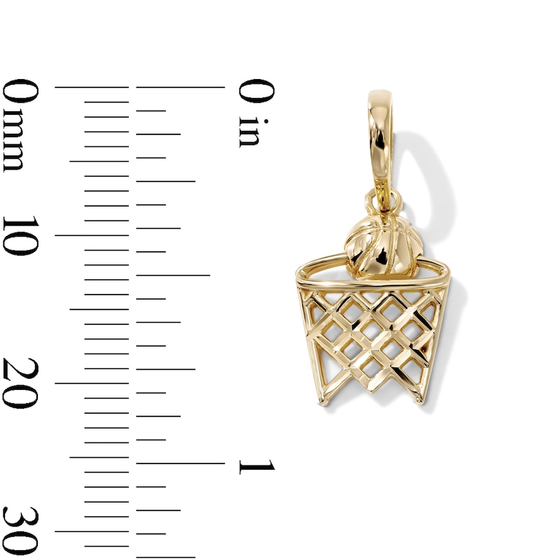 14K Gold-Plated Basketball Hoop Charm