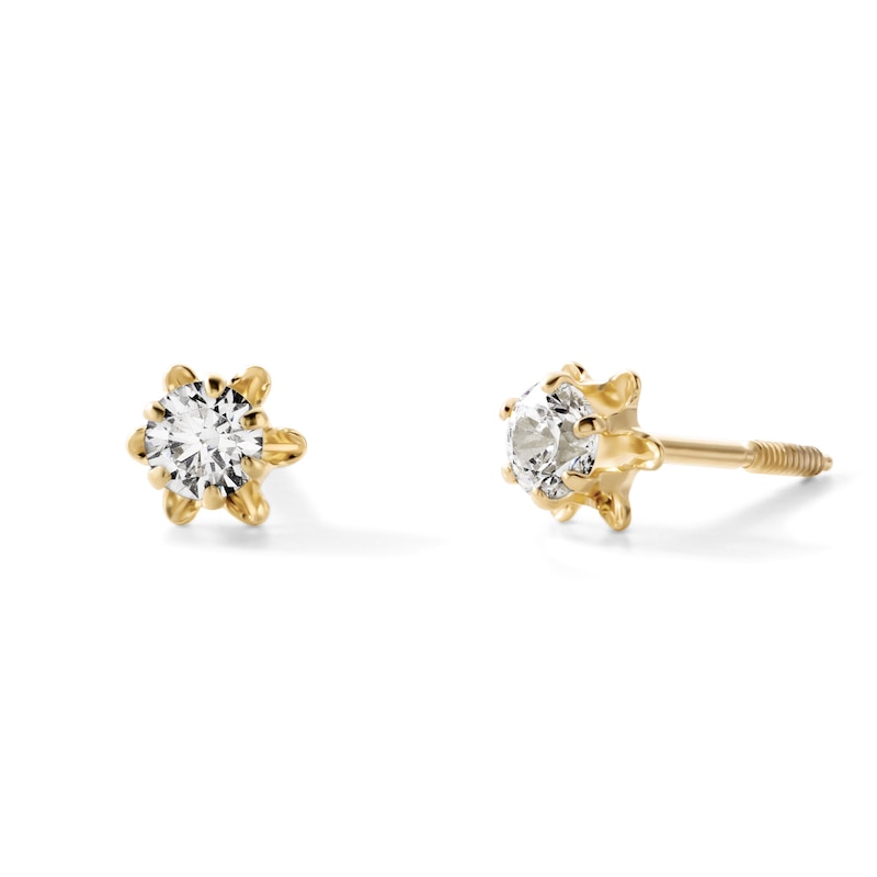 Child's 14K Gold-Plated 3mm CZ Buttercup Studs