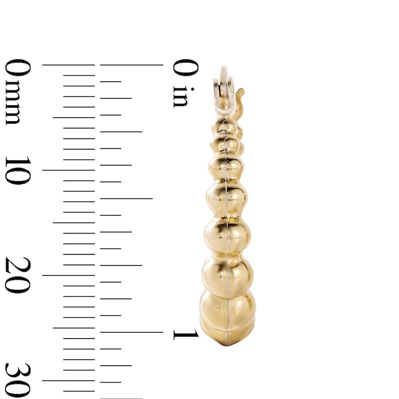 10K Gold-Bonded Beaded Bubble Hoops - 21.8mm
