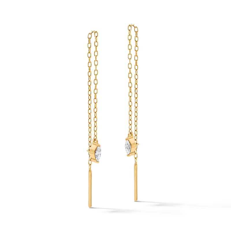 10K Gold 1/6 CT. T.W. Marquise-Cut Lab-Grown Diamond Threader Earrings