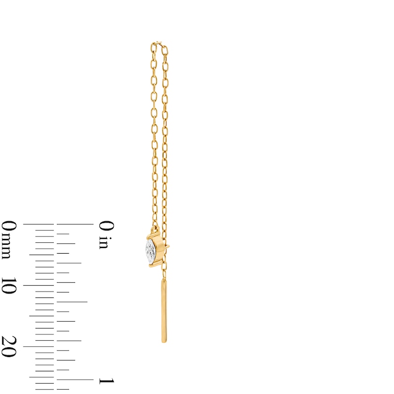 10K Gold 1/6 CT. T.W. Marquise-Cut Lab-Grown Diamond Threader Earrings