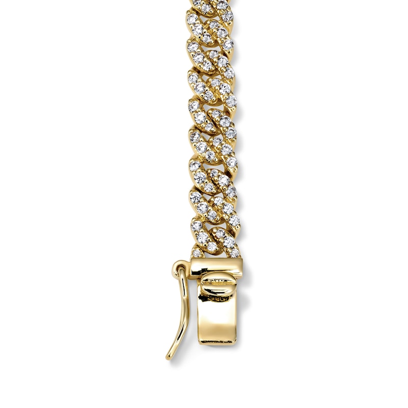18K Gold Plated CZ 5mm Curb Chain Bracelet - 8"