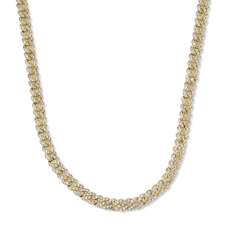 18K Gold Plated CZ Curb Chain Necklace - 20"