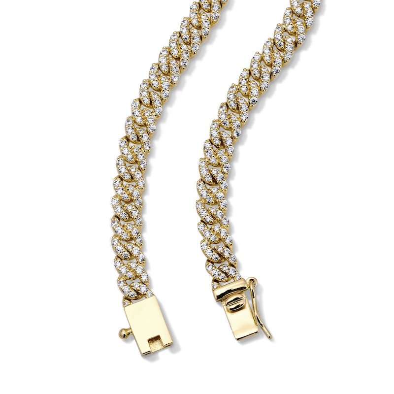 18K Gold Plated CZ Curb Chain Necklace - 20"