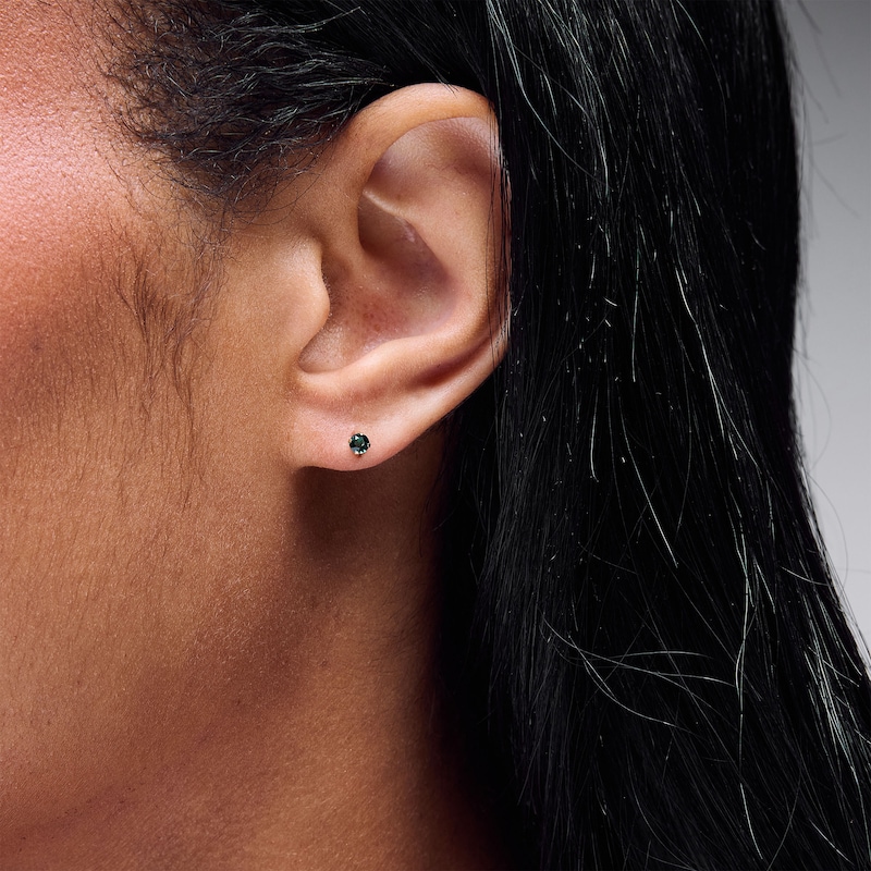 10K Solid Gold May Birthstone Piercing Studs