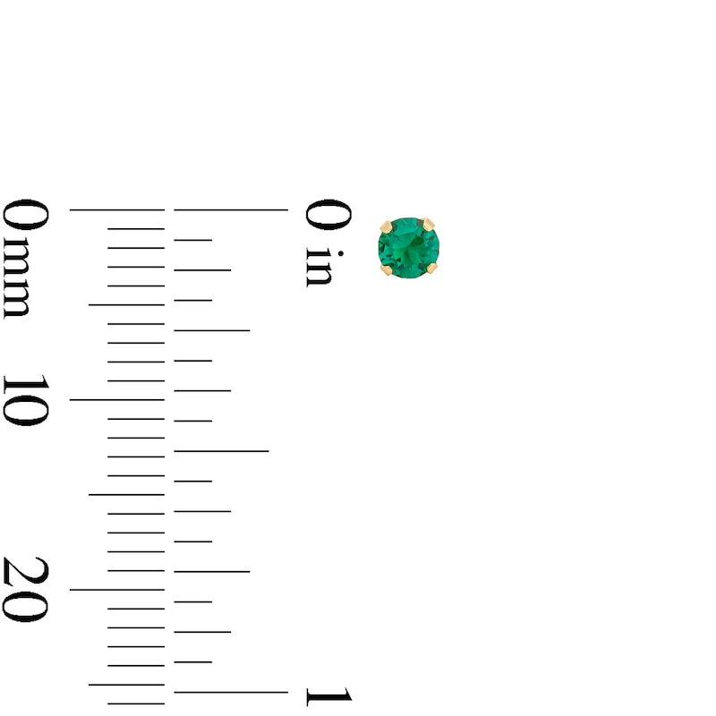 10K Solid Gold May Birthstone Piercing Studs