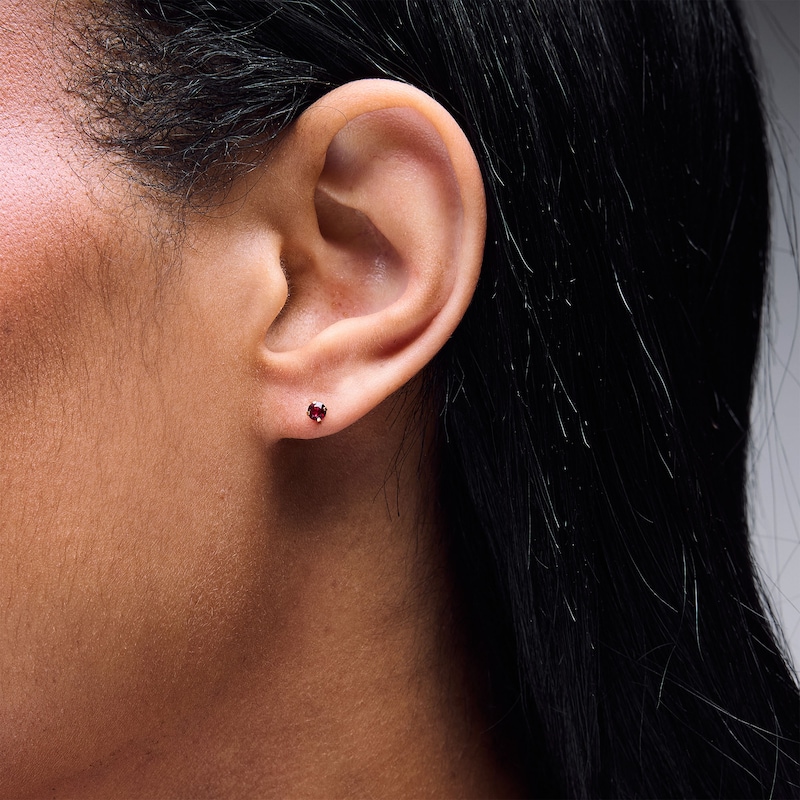 10K Solid Gold July Birthstone Piercing Studs