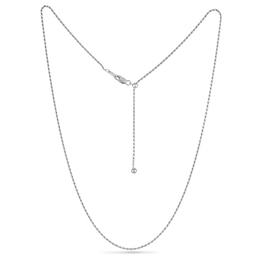 Solid Sterling Silver Adjustable Rope Chain - 24"
