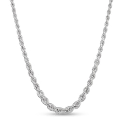 Hollow Sterling Silver Graduated Rope Chain - 18"