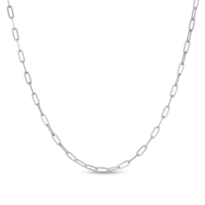 Solid Sterling Silver Paperclip Chain - 18"