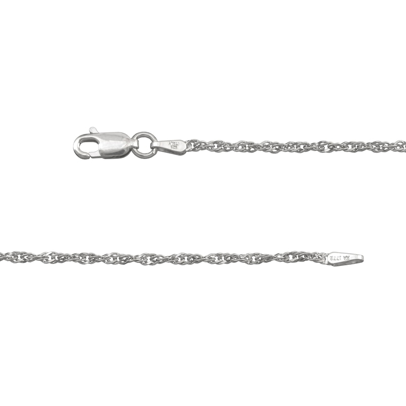 Solid Sterling Silver 2mm Singapore Chain - 16"