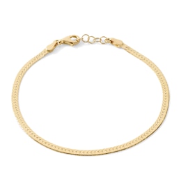 14K Gold-Plated 2.7mm Snake Chain Bracelet - 7" + 0.5"