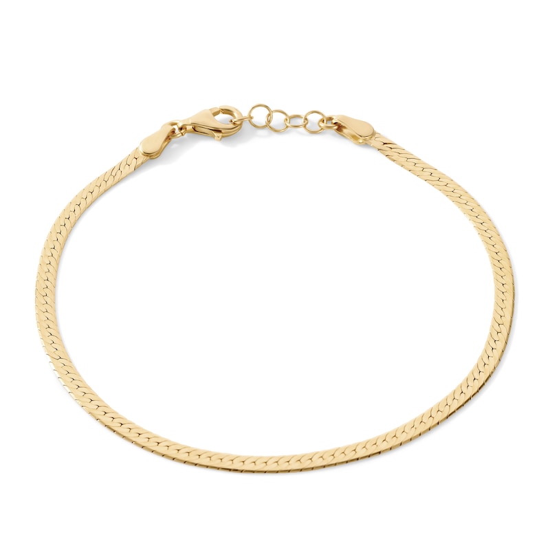 14K Gold-Plated 2.7mm Snake Chain Bracelet - 7" + 0.5"