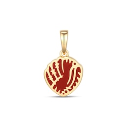 18K Gold-Plated and Red Resin Baseball Mitt Charm