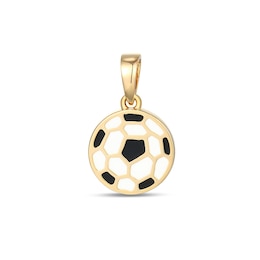 18K Gold-Plated Enamel Soccer Ball Charm