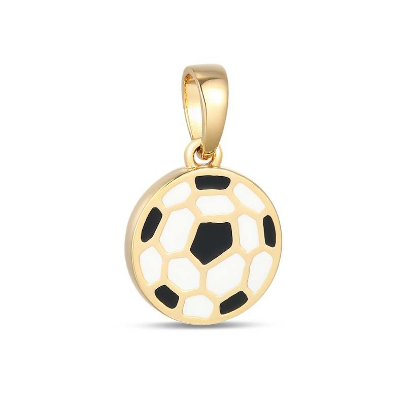 18K Gold-Plated Enamel Soccer Ball Charm