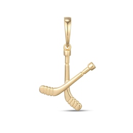 18K Gold-Plated Hockey Stick Necklace Charm