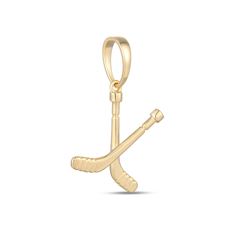 18K Gold-Plated Hockey Stick Necklace Charm