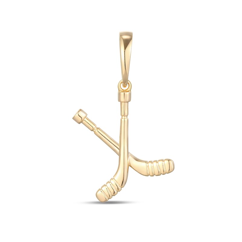 18K Gold-Plated Hockey Stick Necklace Charm