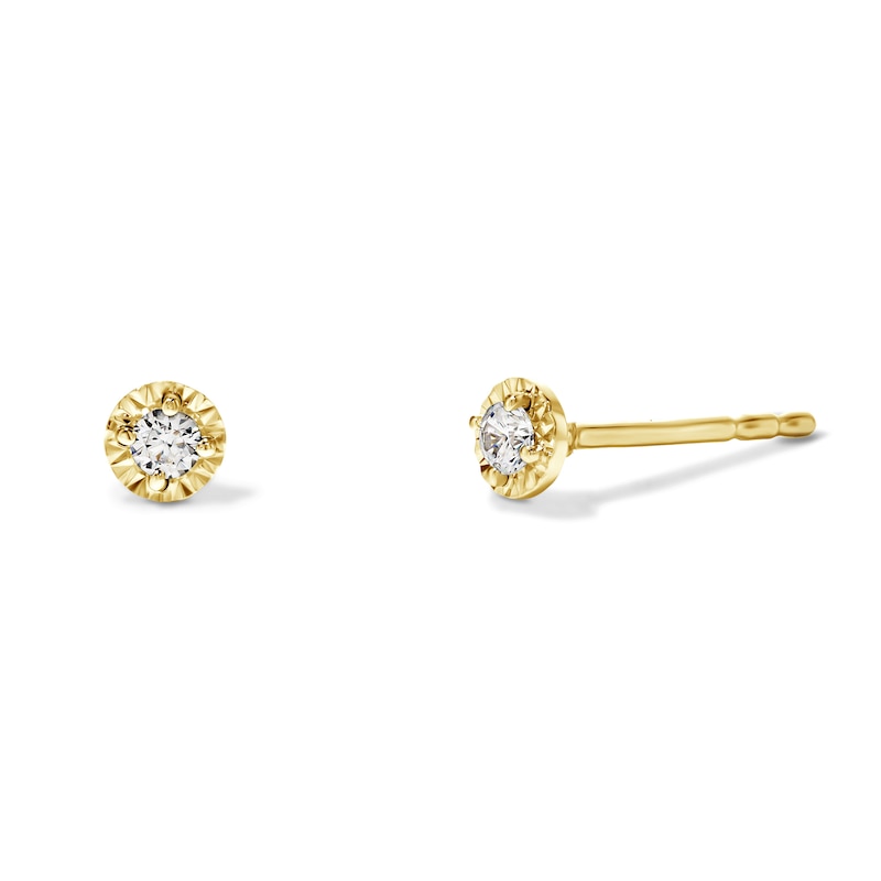 14K Gold-Plated 1/10 CT. T.W. Lab-Grown Diamond Solitaire Studs