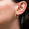 10K Gold 22mm Florentine Hoop Earrings