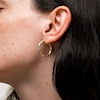 10K Gold 25mm Diamond-Cut Tube Hoop Earrings