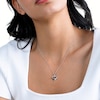 Solid Sterling Silver CZ Ribbon Heart Pendant - 18"