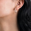 20mm Diamond-Cut Patch Hoop Earrings in Sterling Silver
