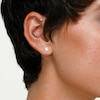 Cubic Zirconia Flower Stud Earrings in 10K Gold