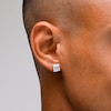 Quad Square-Cut Cubic Zirconia Stud Earrings in Sterling Silver
