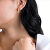 10K Hollow Gold Diamond-Cut Square Textured Hoops