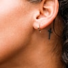 10K Hollow Gold Heart Two-Tone Hoops