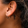 Diamond-Cut Fancy Square Hoop Earrings in 10K White Gold