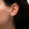 10K White Gold Open Heart Hoops