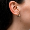 10K Two-Tone Gold Three Heart Hoop Earrings
