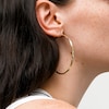 59.5mm Diamond-Cut Twist Hoop Earrings in 10K Tube Hollow Gold