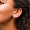 10K Solid White Gold 6mm Princess-Cut CZ Solitaire Studs